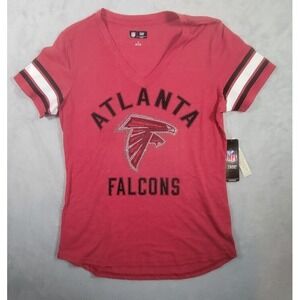 Atlanta‎ Falcons G-III Women's Large Red V-Neck T-Shirt Embellished Bling